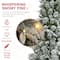 Glitzhome® 7.5ft Pre-Lit Flocked Slim Pine Artificial Christmas Tree, Warm White LED Lights